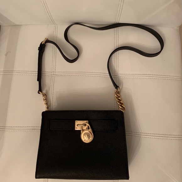 Michael Kors Hamilton Black bag with Gold Hardware